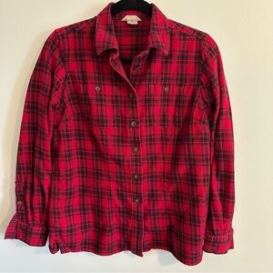Plaid Button-Up Flannel Shirt